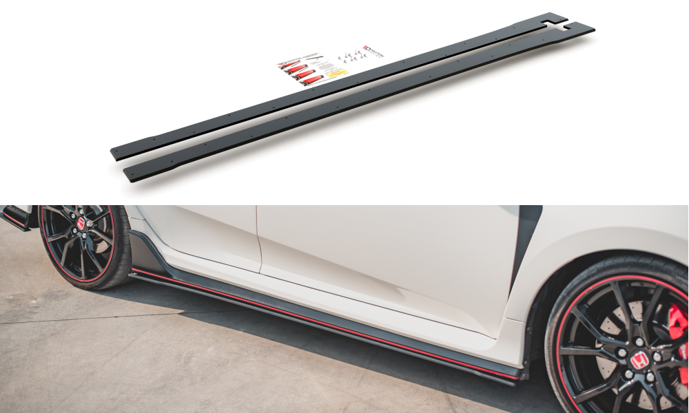 Racing Durability Side Skirts Diffusers V.2 Honda Civic X Type-R